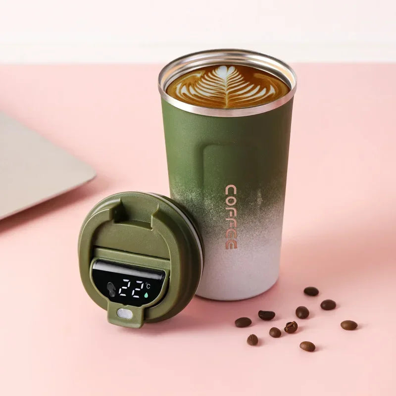 Caneca Térmica de Inox com Display de Temperatura