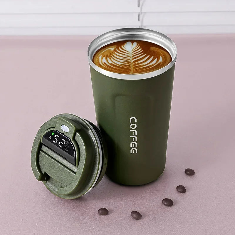 Caneca Térmica de Inox com Display de Temperatura