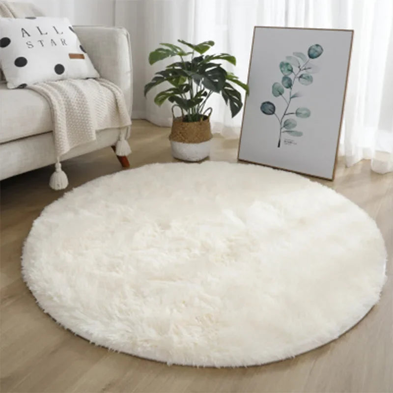 Tapete Redondo Peludo Super Macio